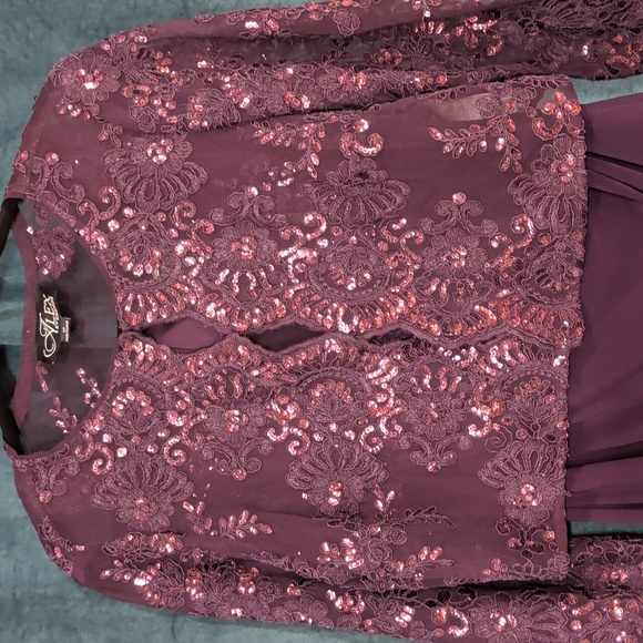 Alex Evenings Deep Purple Sequin Dress - Picture 3 of 8